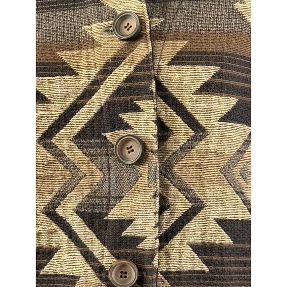 Roughrider by Circle T Tapestry Western Cowgirl Southwest Jacket Brown Gray Sz M - Picture 10 of 13